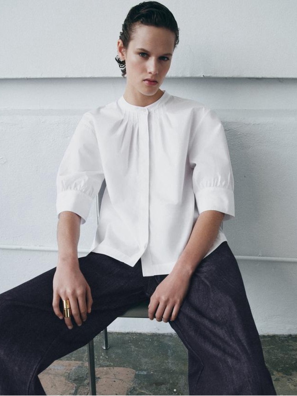 ZARA ZW COLLECTION PUFF SLEEVE SHIRT